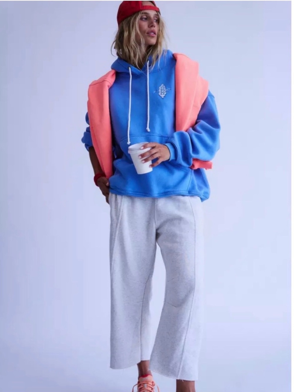 FP Movement Final Call Logo Hoodie In Riviera Blue S free people